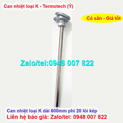 Can nhiệt loại K,1200oC dài 600mm lõi kép Termotech